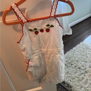 Polo by Ralph Lauren White Romper with Red Accents